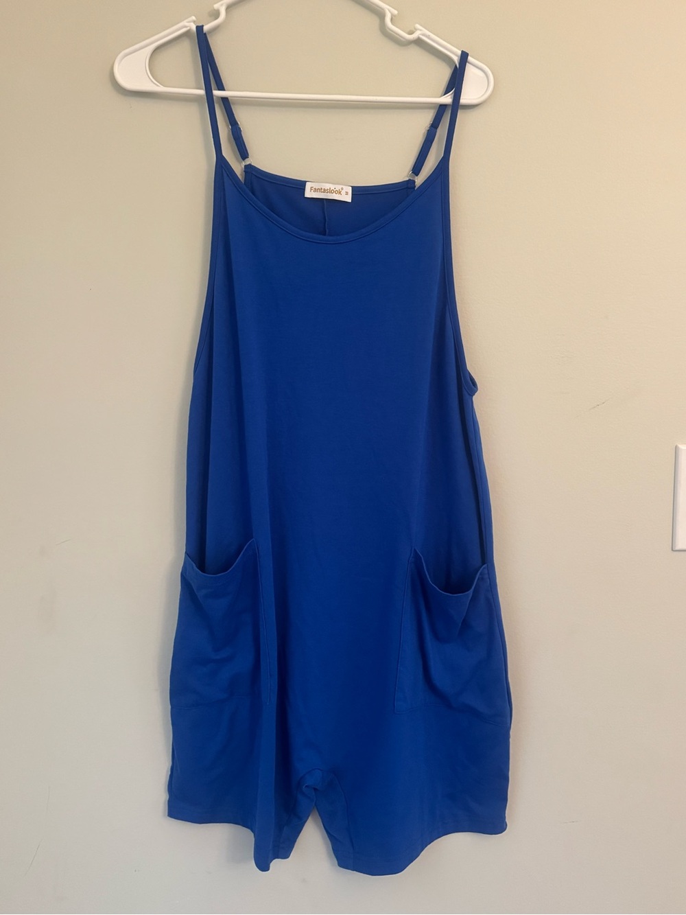 Fantastik Royal Blue Sleeveless Pocket Romper